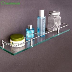 Kệ kính cường lực phòng tắm để dưới gương inox SUS304