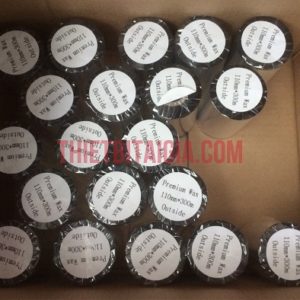 Mực in mã vạch Premium Wax 110mmx300m Outside in tem trắng