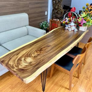Bàn gỗ me tây nguyên tấm loại dài 2m4