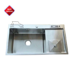 Bồn rửa chén inox 1 ngăn có hố đựng rác 8046