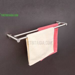 Giá treo khăn phòng tắm đôi inox SUS304 đế đặc MK05