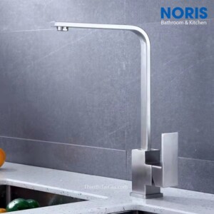 Vòi rửa chén nóng lạnh thân dẹp vuông inox SUS304 mờ VC-03