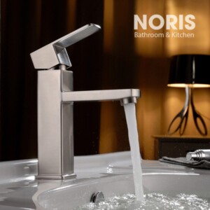 Vòi chậu rửa mặt lavabo nóng lạnh inox 304 NT788 cao 20cm