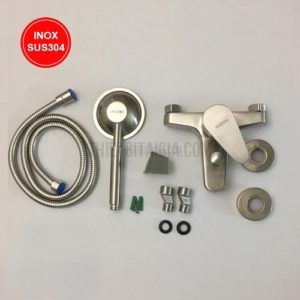 Củ sen tắm nóng lạnh tròn được sản xuất từ inox SUS304 cao cấp.