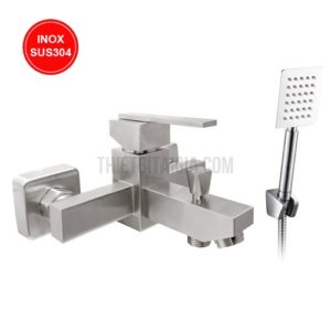 Củ sen tắm nóng lạnh thân vuông inox SUS304