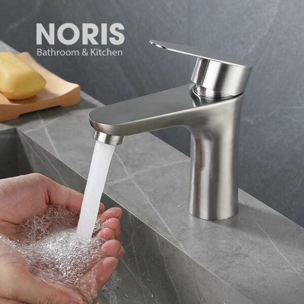 Vòi chậu rửa mặt lavabo nóng lạnh inox 304 NT787