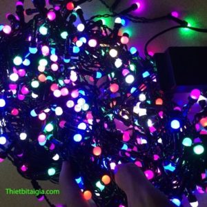 Đèn Noel chớp LED Q8 dây đen đủ màu 7m 50 bóng