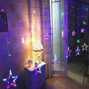 Đèn chớp LED thả rèm 12 ngôi sao đủ màu trang trí Noel