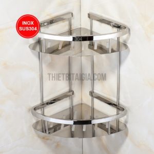 Kệ góc nhà tắm inox 304 2 tầng NT-KB08