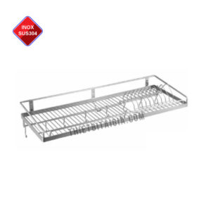 Kệ chén inox 1 tầng treo tường nan vuông TBKC3 30x80cm