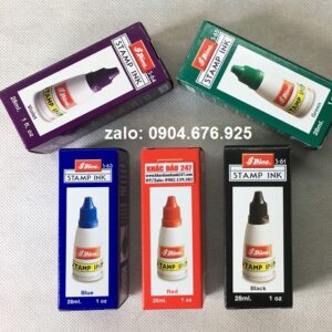 Mực Đổ Con Dấu Shiny Chai Lớn 28ml màu xanh đỏ đen