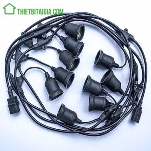 Dây đèn kín nước thả ngoài trời dài 5m 10 đuôi E27 chống nước