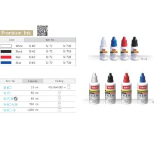Mực đóng dấu không phai Shiny không lem mực khi gặp nước màu xanh đen đỏ trắng