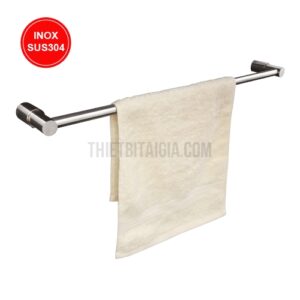 Giá treo khăn phòng tắm đơn 1 thanh inox SUS304 đế tiện MK04