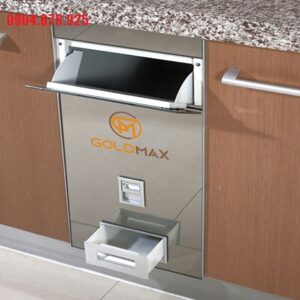 Thùng gạo âm tủ bếp mặt gương loại nút nhấn GOLDMAX P300W