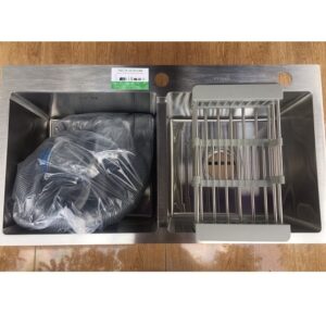 Chậu rửa chén 2 ngăn inox đúc KT 78x43cm 7843C