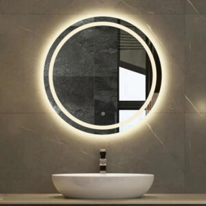 Gương đèn LED cảm ứng treo tường hình tròn KT 60cm GD-06