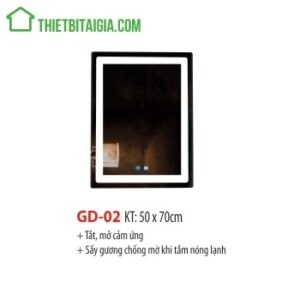 Gương đèn LED treo tường hình chữ nhật GD-02