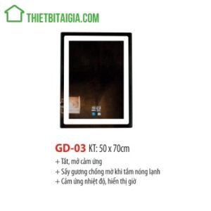 Gương đèn LED treo tường hình chữ nhật GD-03