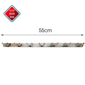 Móc treo quần áo inox cao cấp SUS304 loại 7 móc MA05 dài 55cm