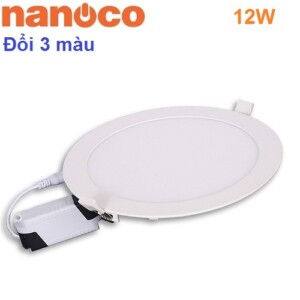 Đèn LED âm trần tròn Nanoco 12W đổi màu 3 chế độ lỗ khoét 160 NSD12C1