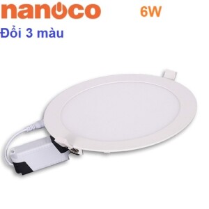 Đèn LED âm trần tròn Nanoco 6W đổi 3 màu lỗ khoét 110mm NSD06C1