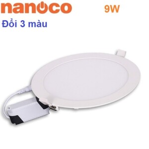 Đèn LED âm trần tròn Nanoco 9W đổi màu 3 chế độ lỗ khoét 135 NSD09C1