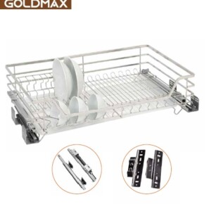 Kệ đựng xoong nồi chén dĩa tủ bếp dưới inox 304 GoldMax GP800M