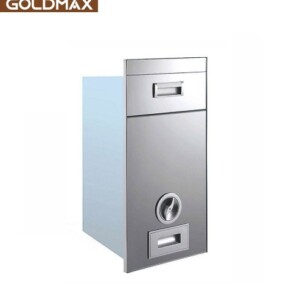 Thùng gạo âm tủ bếp mặt gương màu trắng nút xoay Goldmax S300B