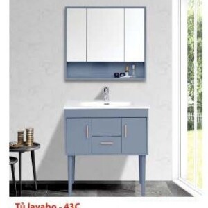 Bộ tủ lavabo nhựa PVC cao cấp có chân KT ngang 80cm