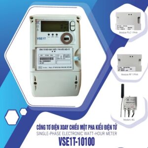 Công tơ điện tử 1 pha Vinasino nhiều biểu giá trực tiếp loại 10(100)A 220V CCX:1 VSE1T-10100