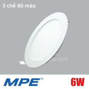 Đèn LED âm trần tròn MPE 6W lỗ khoét 90mm 3 chế độ màu RPL-6S/3C