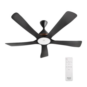 Quạt trần Panasonic 5 cánh có đèn màu đen F-60DGN điều khiển bằng wifi ti dài 37.3cm
