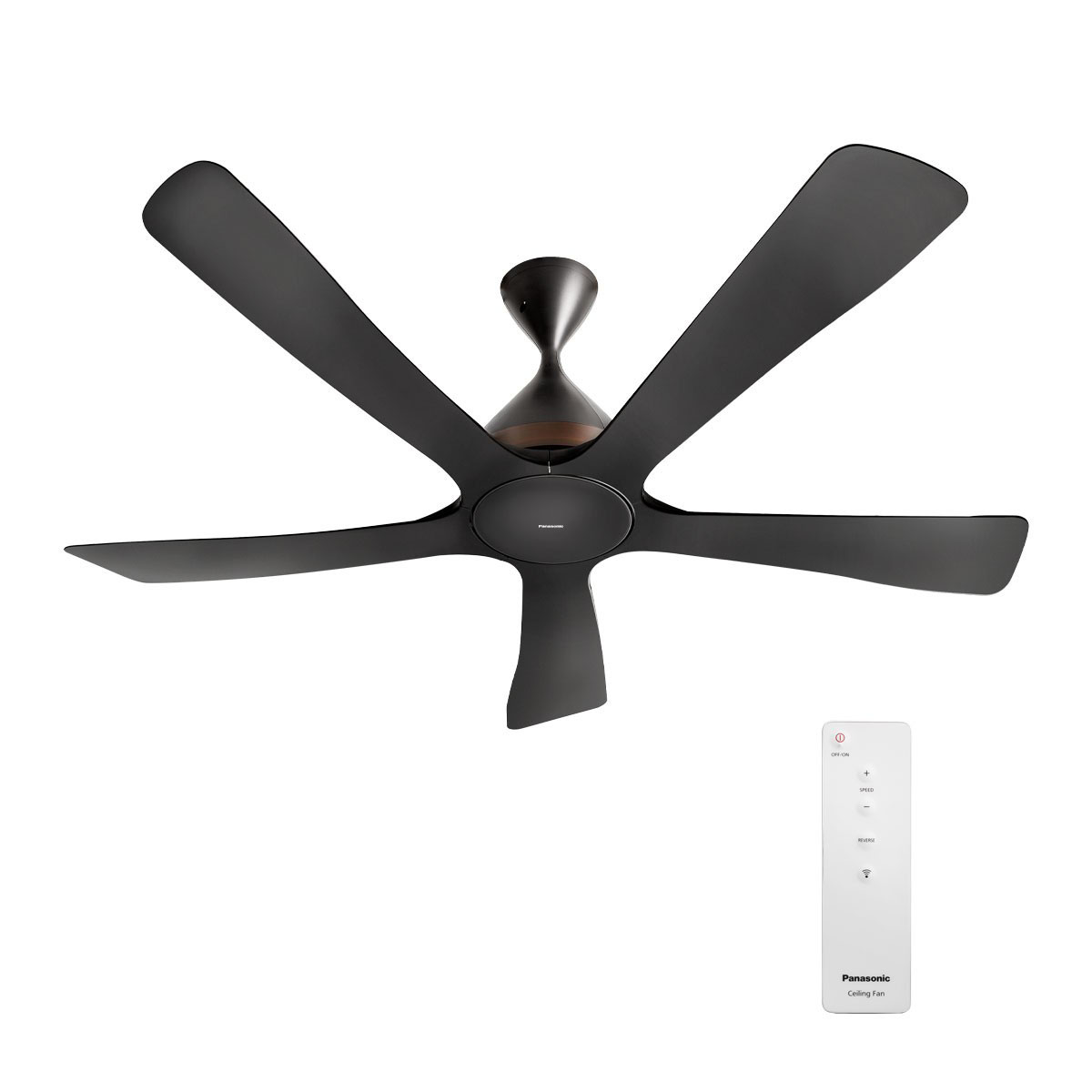 Quạt trần Panasonic 5 cánh màu đen F-60DHN điều khiển bằng wifi ti dài 37.3cm
