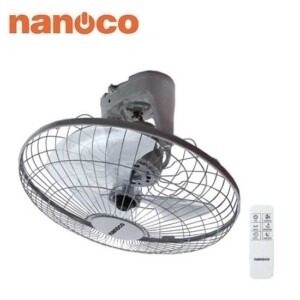 Quạt đảo Nanoco màu xám có remote 47W gió 85m3 NOF1603G-RC