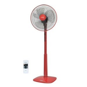 Quạt đứng Panasonic màu đỏ có remote cao 143cm 51W F-409KMR
