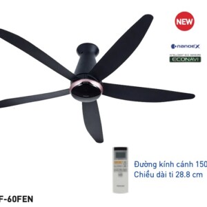 Quạt trần Panasonic 5 cánh màu đen F-60FEN động cơ DC 40W ti dài 29cm