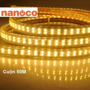 Đèn LED dây ngoài trời 120 chip LED 2 hàng bóng cuộn 50 mét dày 14mm Nanoco NSTE1202