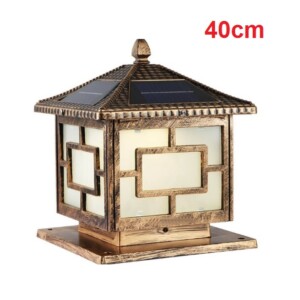 Đèn trụ cổng năng lượng mặt trời màu đồng 40cm NT400C