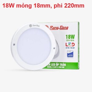 Đèn ốp trần tròn nổi Rạng Đông 18W mỏng 18mm LN11