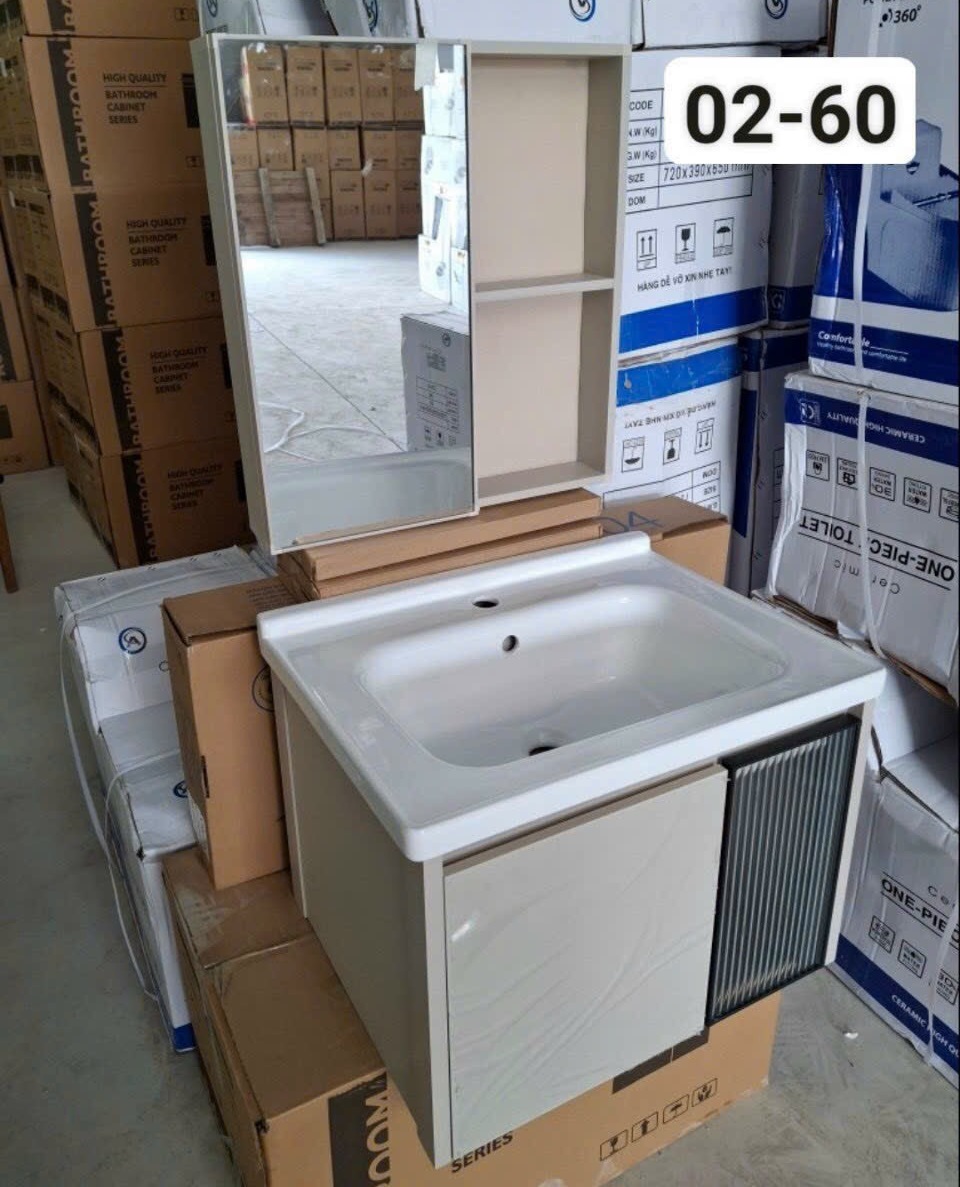 Bộ tủ lavabo treo tường nhựa PVC chống nước 0260