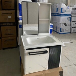 Bộ tủ lavabo treo tường nhựa PVC chống nước 1060