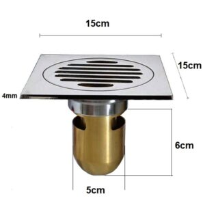 Hố ga phễu thoát sàn Inox 304 chống hôi chống côn trùng CH11 KT 15x15cm