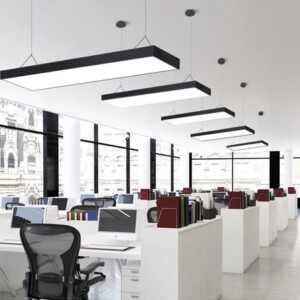 Đèn Led thả trần văn phòng vỏ nhôm màu đen dài 120x20x6cm 48W KM