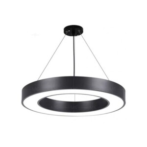 Đèn Led thả trần hình tròn rỗng vỏ nhôm màu đen 60x10x8cm 48W KM