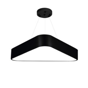 Đèn Led thả trần hình tam giác vỏ nhôm màu đen 60x8cm 48W KM