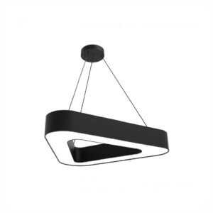 Đèn Led thả trần hình tam giác rỗng vỏ nhôm màu đen 60x8cm 48W KM