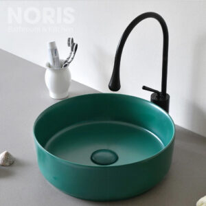 Lavabo đặt bàn hình tròn màu xanh ngọc KT 40cm LB5066