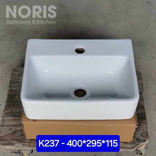 Chậu rửa mặt lavabo treo tường đặt bàn loại nhỏ KT 40x30cm K237