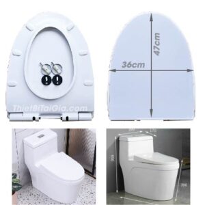 Nắp nhựa bồn cầu 1 khối lùn ARINO 2225 KT 36x47cm